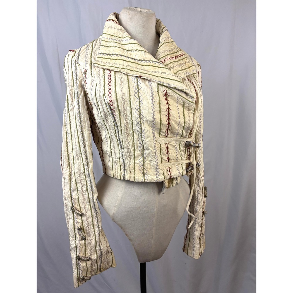 Michelle Julene Couture Jacket Cropped OOAK Leather Stitch Jackson Hole